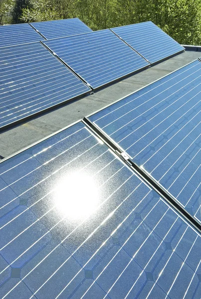Solar Panels on a Building Roof